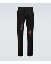 Alexander McQueen Distressed Slim Jeans - Schwarz