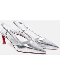 Christian Louboutin - Condoroline 55 Metallic Leather Slingback Pumps - Lyst