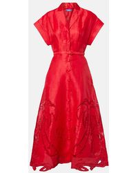 LEO LIN - Aubrey Linen-Blend Canvas Midi Dress - Lyst