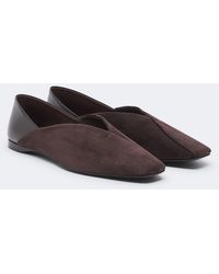 Max Mara - Leather And Suede Slip-On Shoes - Lyst