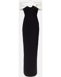 Self-Portrait - Floral-Applique Off-Shoulder Crepe Gown - Lyst