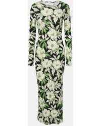 Loewe - Kleid Mit Blumenmuster Aus Seide Und Baumwolle - Lyst