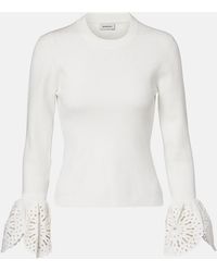Jonathan Simkhai - Ferrera Broderie Anglaise Ribbed-Knit Top - Lyst