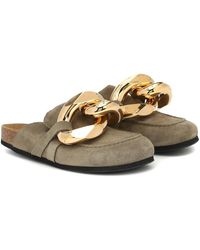 JW Anderson - Chain-embellished Suede Slippers - Lyst