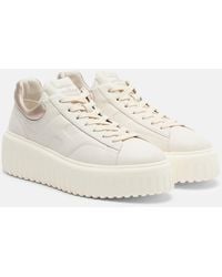 Hogan - H-Stripes Leather Platform Sneakers - Lyst