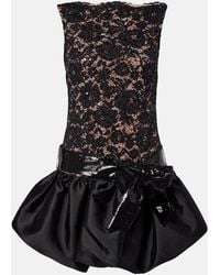 Self-Portrait - Lace And Taffeta Minidress - Lyst