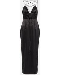 Alessandra Rich - Silk-Blend Satin Maxi Dress - Lyst