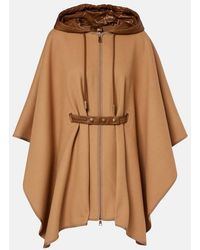 Moncler - Belted Wool-Blend Cape - Lyst