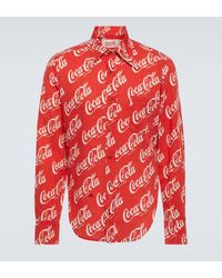 ERL - X Coca-cola® Printed Cotton And Linen Shirt - Lyst