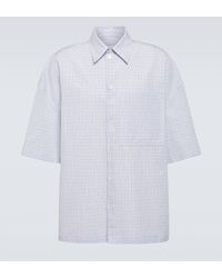 Bottega Veneta - Checked Cotton And Linen Bowling Shirt - Lyst