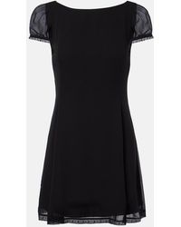 Posse - Priscilla Lace-Trimmed Silk Minidress - Lyst