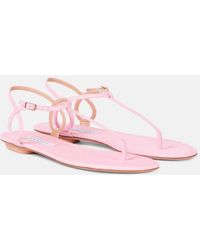 Aquazzura - Almost Bare Raffia-Effect Sandals - Lyst