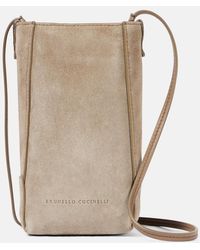 Brunello Cucinelli - Mini Suede Crossbody Bag - Lyst
