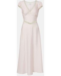 Posse - Perla Lace-Trimmed Midi Dress - Lyst
