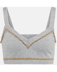 Rabanne - Metallic Knit Crop Top - Lyst