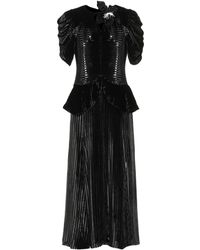 Erdem Midikleid Diantha aus Samt - Schwarz