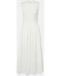 TOTEME - Vestido Midi En Jersey De Algodon - Lyst