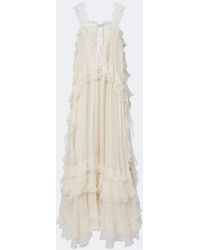 Chloé - Ruffled Silk Muslin Maxi Dress - Lyst