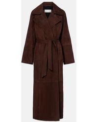 Nour Hammour - Althea Suede Wrap Coat - Lyst