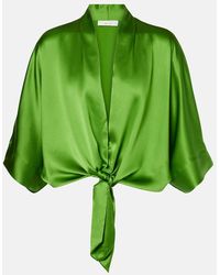 The Sei - Cropped-Bluse Aus Seidensatin - Lyst