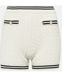 Alessandra Rich - Striped Cable-knit Cotton Shorts - Lyst