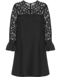 Valentino Lace Wool And Silk Dress - Black