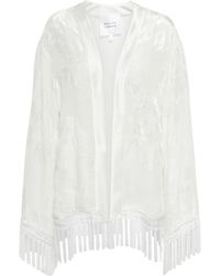 Galvan London Fringed Kimono Jacket - White