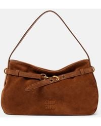 Miu Miu - Aventure Medium Suede Shoulder Bag - Lyst