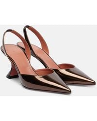 AMINA MUADDI - Holli 70 Mirrored Leather Slingback Pumps - Lyst