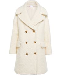 RED Valentino Double-breasted Bouclé Coat - Natural