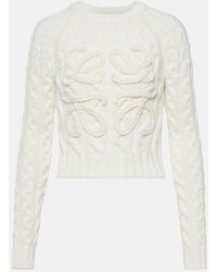 Loewe - Pullover Anagram in misto lana a trecce - Lyst