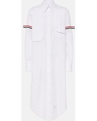 Thom Browne - Rwb Stripe Cotton Shirt Dress - Lyst