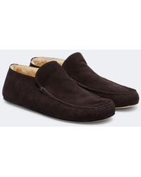 The Row - Leo Shearling-Lined Suede Loafers - Lyst