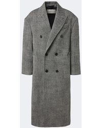 Ami Paris - Herringbone Double-Breasted Wool Coat - Lyst