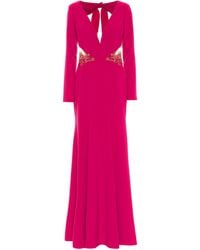 Marchesa notte Verzierte Robe aus Crêpe - Pink