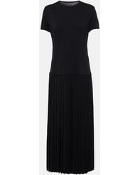MM6 by Maison Margiela - Pleated Cotton Midi Dress - Lyst