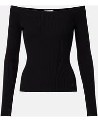 Courreges - Off-Shoulder-Top Aus Rippstrick - Lyst