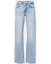 7 For All Mankind - Tess Mid-Rise Straight Jeans - Lyst