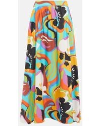 Etro - Floral Cotton Maxi Skirt - Lyst