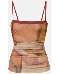 SIR. - Gathered Printed Mesh Top - Lyst