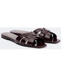 Saint Laurent - Tribute Patent Leather Sandals - Lyst