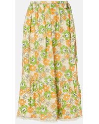 Marni - Jupe Mi-Longue En Lin À Fleurs - Lyst