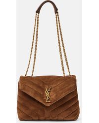 Saint Laurent - Borsa a spalla Loulou Small in suede - Lyst