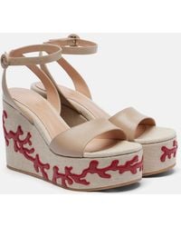 Gianvito Rossi - Malia Leather Wedge Espadrilles - Lyst