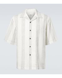Commas - Textured Striped Cotton Bowling Shirt - Lyst