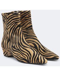 Aeyde - Lila Zebra-Print Calf Hair Ankle Boots - Lyst