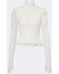 De La Vali - Vitalis Lace Cotton-Blend Corset Top - Lyst