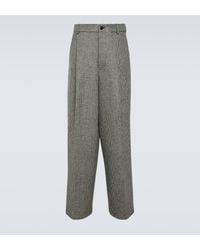 Dries Van Noten - Wool Tweed Straight Pants - Lyst