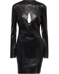 Tom Ford Cutout Leather Minidress - Black