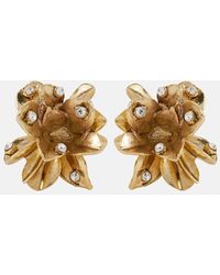 Oscar de la Renta - Flower Embellished Stud Earrings - Lyst